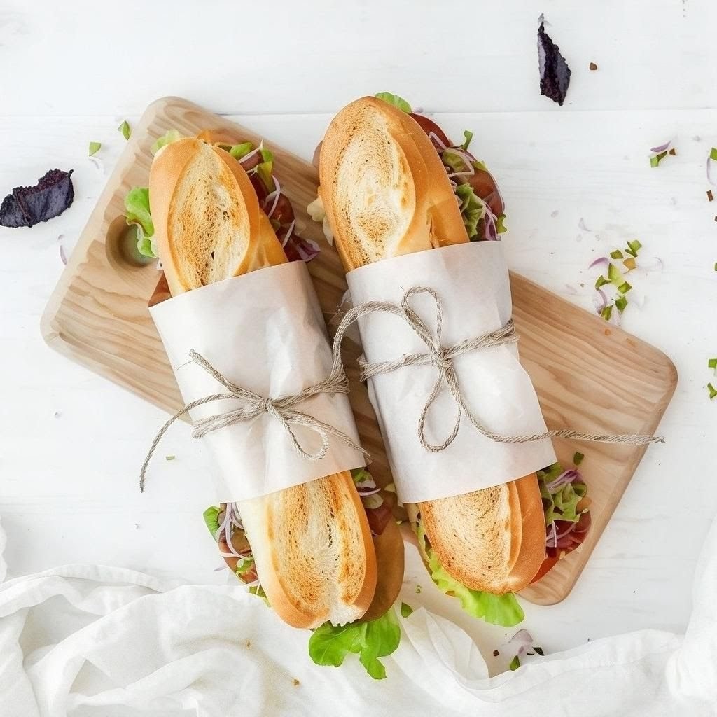 Bocadillos tradicionales envueltos para llevar a la playa o al trabajo.